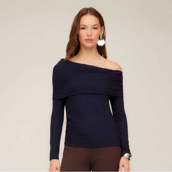 Fifteen Twenty Tops - Fifteen Twenty Midnight Blue Ribbed Top